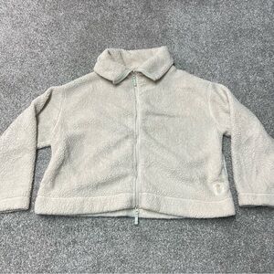 FP Movement Jacket Womens XXL Cream Dazed High Neck Sherpa Fleece Full Zip Boxy